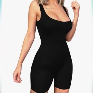 Amazon Tank Top Bodysuit Sleeveless Short Jumpsuit Black